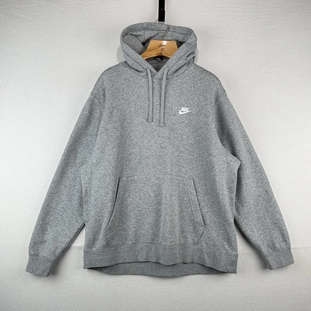 Nike Sportswear Club Fleece‎ Hoodie Mens XL Gray Sweatshirt